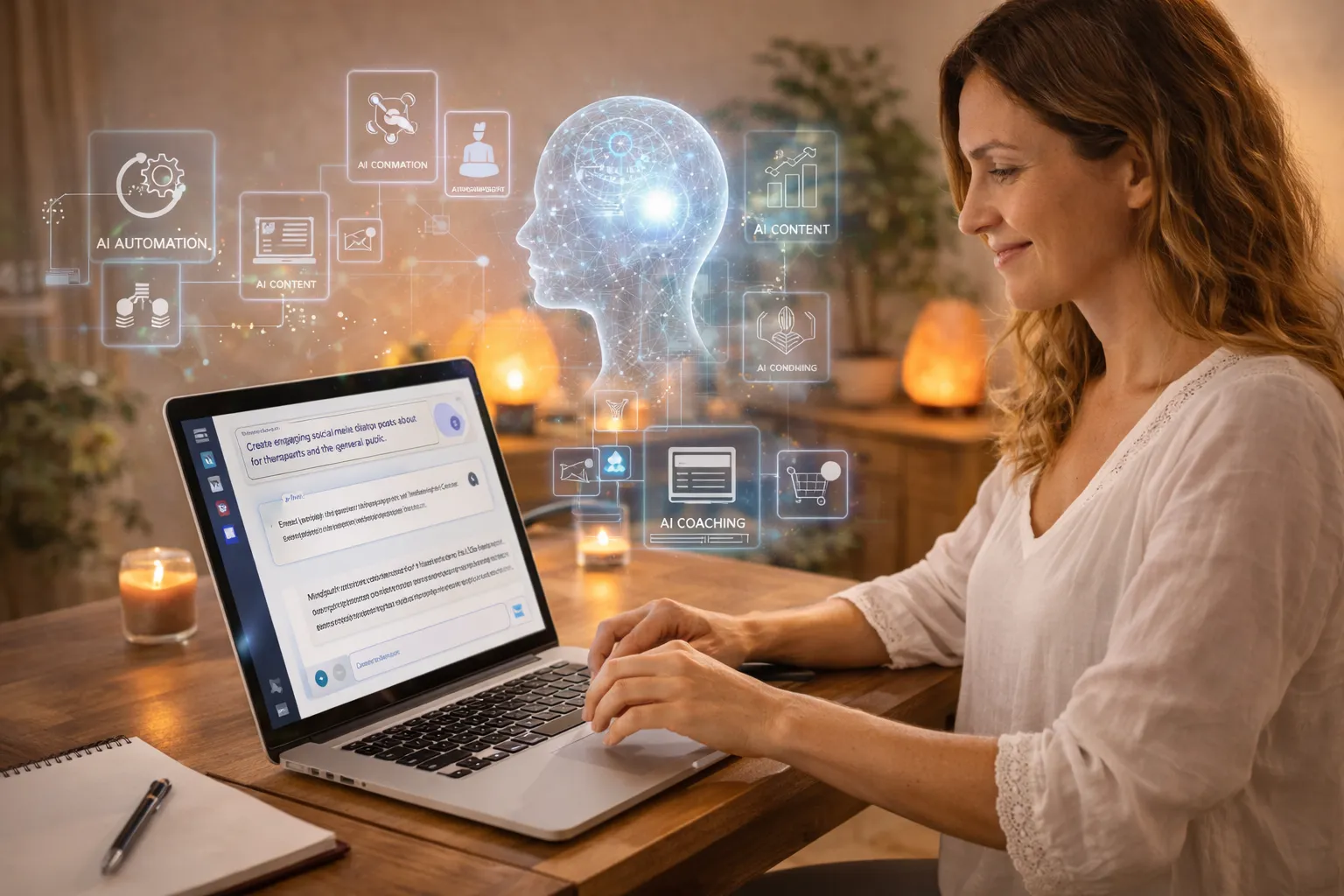 Servicios profesionales que integran inteligencia artificial aplicada al bienestar en Portal Centro Luz, pensados para acompañar con herramientas digitales dentro de una oferta terapéutica innovadora.